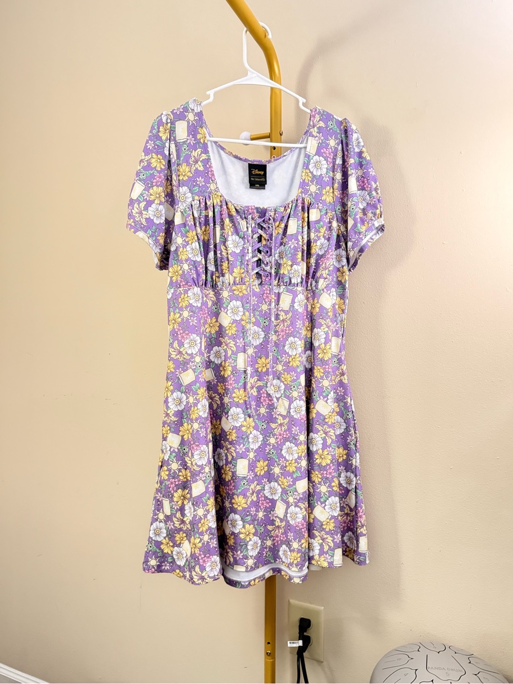 Her Universe Tangled Rapunzel Floral Lace-Up Mini Dress Bounding WDW Parks XXL